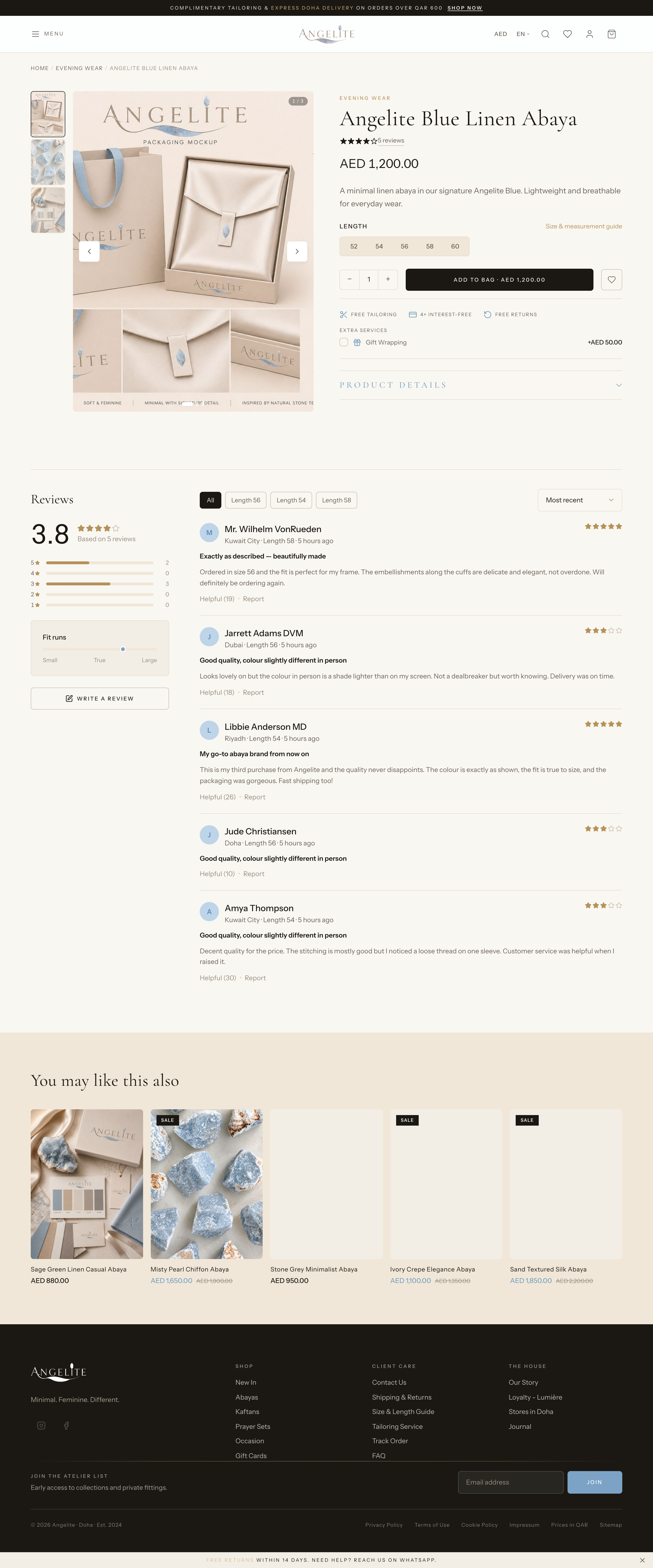 A storefront product page